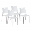Scranton & Co Stacking Chair with White Plastic Seat - 4 Pack