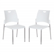 Scranton & Co Stacking Chair with White Plastic Seat - 2 Pack