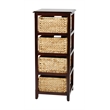 Scranton & Co 4-Tier Storage Unit in Espresso with Natural Baskets