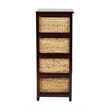 Scranton & Co 4-Tier Storage Unit in Espresso with Natural Baskets