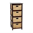 Scranton & Co 4-Tier Storage Unit in Espresso with Natural Baskets