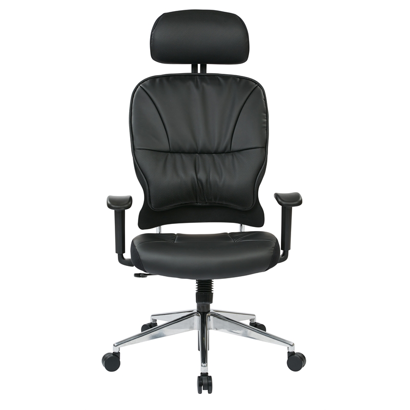 Scranton & Co Black Bonded Leather Manager's Chair with Arms
