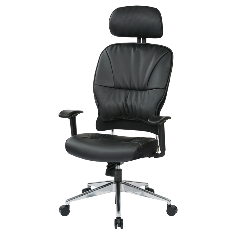 Scranton & Co Black Bonded Leather Manager's Chair with Arms