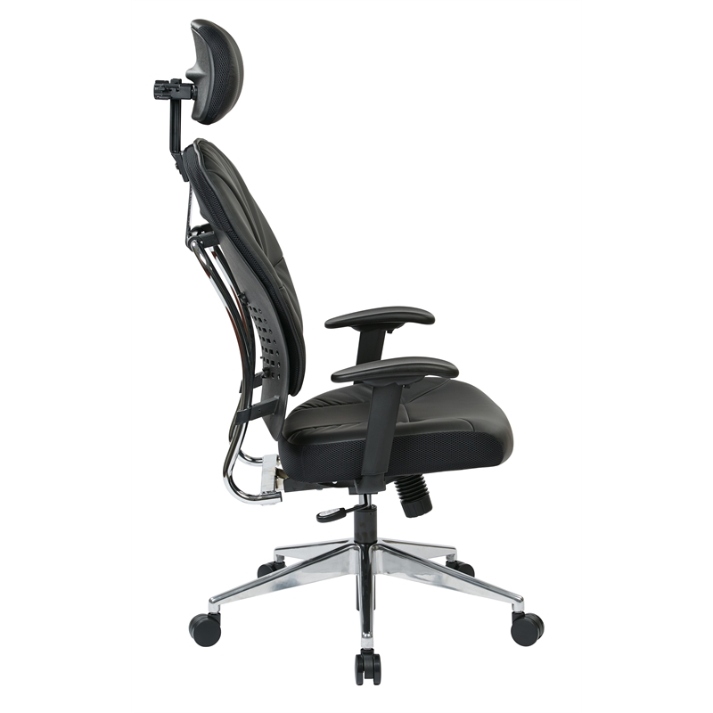 Scranton & Co Black Bonded Leather Manager's Chair with Arms