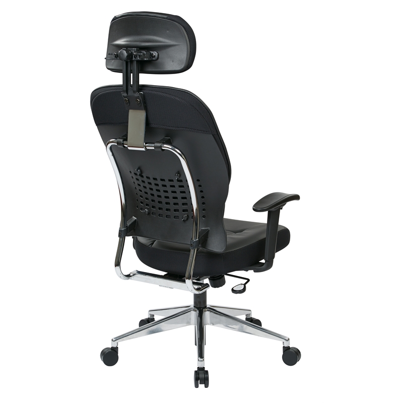 Scranton & Co Black Bonded Leather Manager's Chair with Arms
