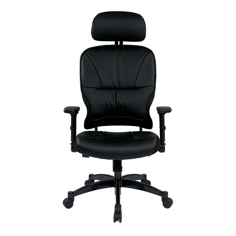 Scranton & Co Black Bonded Leather Manager's Chair with Headrest