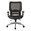 Scranton & Co Black Vertical Mesh Manager's Chair - Leather Seat