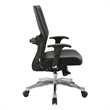 Scranton & Co Black Vertical Mesh Manager's Chair - Leather Seat