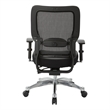 Scranton & Co Black Vertical Mesh Manager's Chair - Leather Seat