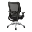 Scranton & Co Black Vertical Mesh Manager's Chair - Leather Seat