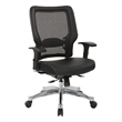 Scranton & Co Black Vertical Mesh Manager's Chair - Leather Seat