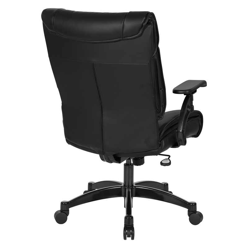 Scranton & Co Black Leather Conference Chair with Lumbar Support