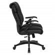 Scranton & Co Black Leather Conference Chair with Lumbar Support