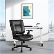 Scranton & Co Black Leather Conference Chair with Lumbar Support
