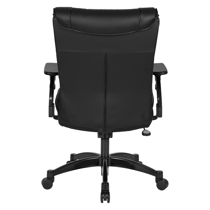 Scranton & Co Black Leather Conference Chair with Lumbar Support