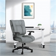 Scranton & Co Charcoal Grey Leather Conference Chair with Arms