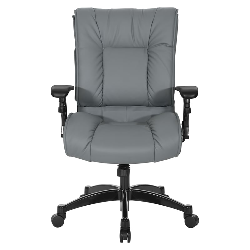 Scranton & Co Charcoal Grey Leather Conference Chair with Arms