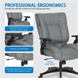 Scranton & Co Charcoal Grey Leather Conference Chair with Arms