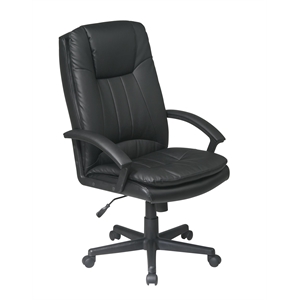 Scranton & Co High Back Executive Chair in Black Bonded Leather
