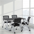 Scranton & Co Flex Back Nesting Chair in Silver and Black - 2-Pack