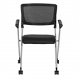 Scranton & Co Flex Back Nesting Chair in Silver and Black - 2-Pack