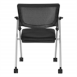 Scranton & Co Flex Back Nesting Chair in Silver and Black - 2-Pack