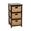 Scranton & Co 3-Tier Storage Unit in Espresso with Natural Baskets