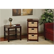 Scranton & Co 3-Tier Storage Unit in Espresso with Natural Baskets