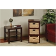 Scranton & Co 3-Tier Storage Unit in Espresso with Natural Baskets