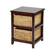 Scranton & Co 2-Tier Wood Storage Unit in Espresso with Baskets