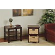 Scranton & Co 2-Tier Wood Storage Unit in Espresso with Baskets