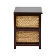 Scranton & Co 2-Tier Wood Storage Unit in Espresso with Baskets