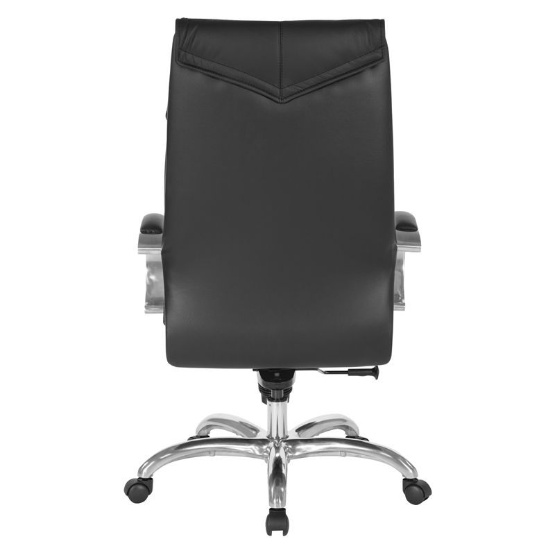 Scranton & Co High Back Executive Chair in Black Top Grain Leather