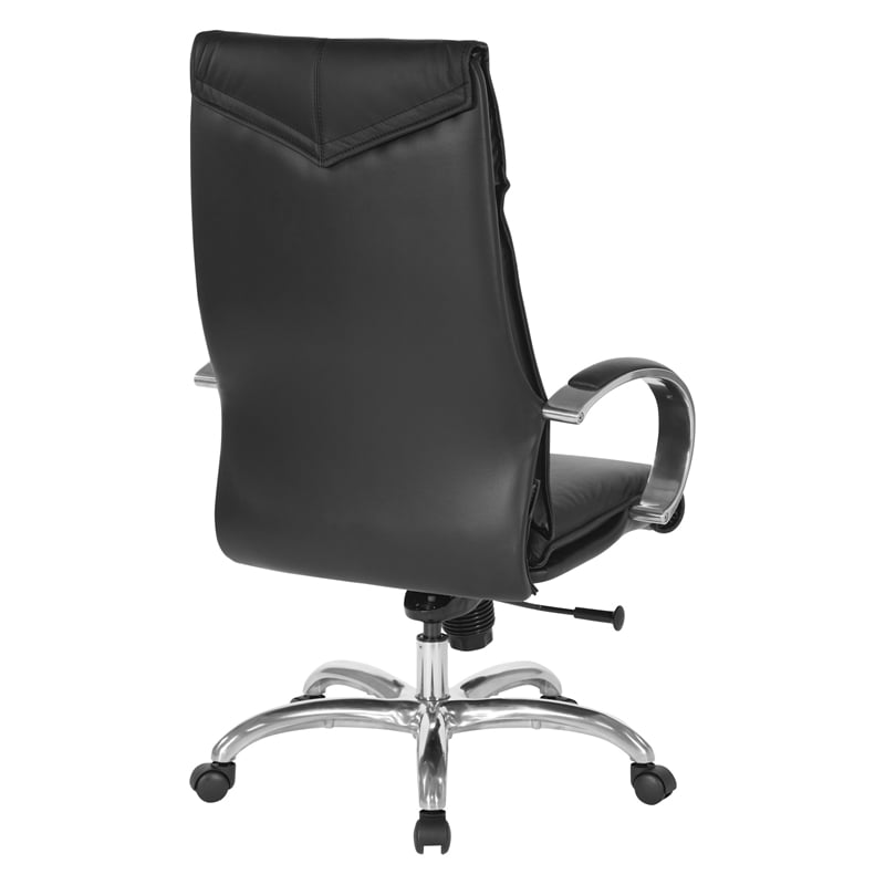 Scranton & Co High Back Executive Chair in Black Top Grain Leather