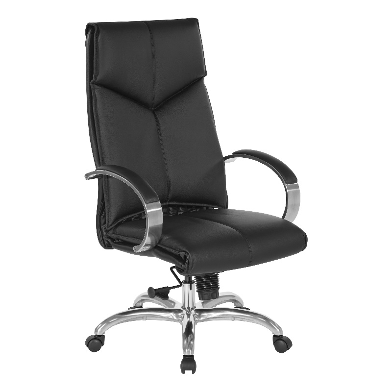 Scranton & Co High Back Executive Chair in Black Top Grain Leather