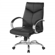 Scranton & Co Mid Back Executive Chair in Black Top Grain Leather