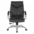 Scranton & Co Mid Back Executive Chair in Black Top Grain Leather