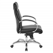 Scranton & Co Mid Back Executive Chair in Black Top Grain Leather