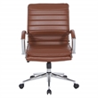 Scranton & Co Mid-Back Manager's Chair in Saddle Brown Faux Leather