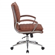 Scranton & Co Mid-Back Manager's Chair in Saddle Brown Faux Leather