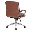 Scranton & Co Mid-Back Manager's Chair in Saddle Brown Faux Leather