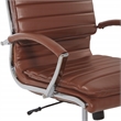 Scranton & Co Mid-Back Manager's Chair in Saddle Brown Faux Leather