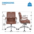 Scranton & Co Mid-Back Manager's Chair in Saddle Brown Faux Leather