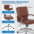 Scranton & Co Mid-Back Manager's Chair in Saddle Brown Faux Leather