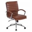 Scranton & Co Mid-Back Manager's Chair in Saddle Brown Faux Leather