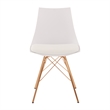 Scranton & Co Modern Bucket Chair in White Faux Leather - Gold Base