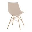 Scranton & Co Modern Bucket Chair in Cream Beige Faux Leather - Gold
