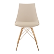 Scranton & Co Modern Bucket Chair in Cream Beige Faux Leather - Gold