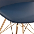 Scranton & Co Modern Bucket Chair in Navy Blue Faux Leather - Gold