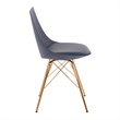 Scranton & Co Modern Bucket Chair in Navy Blue Faux Leather - Gold